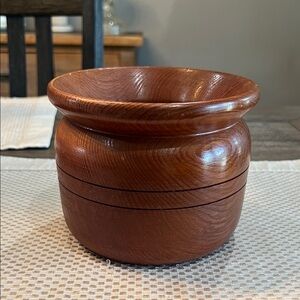 Handcrafted Wooden Bowl Signed
